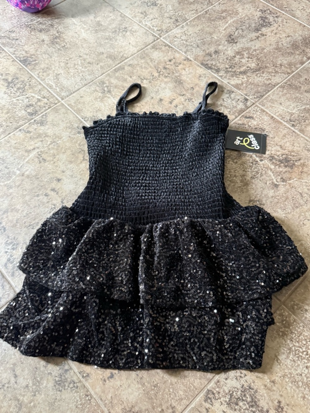 Black sequin dress